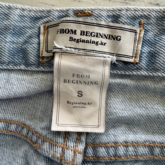 FROM BEGINNING Womens Light Wash straight‎ leg high rise stretch Jeans Size S - Picture 7 of 7